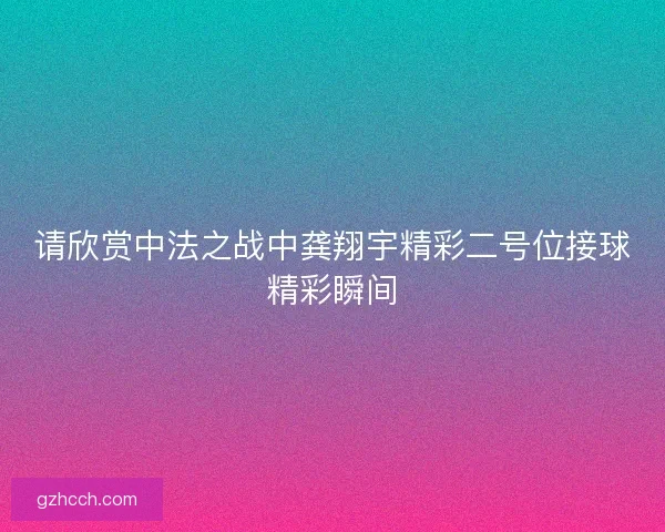 请欣赏中法之战中龚翔宇精彩二号位接球精彩瞬间